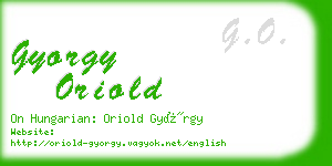 gyorgy oriold business card